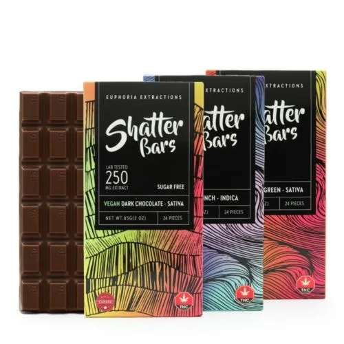 Sugar Free Dark Chocolate Vegan Shatter Bars - Euphoria Extractions
